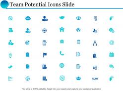 Team potential icons slide gears ppt powerpoint presentation inspiration show