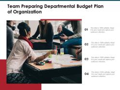 Team preparing departmental budget plan of organization