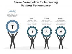 Team presentation for improving business performance infographic template