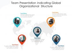 Team presentation indicating global organizational structure infographic template