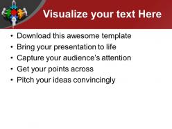 Team pushing colorful puzzles teamwork powerpoint templates ppt themes and graphics 0213