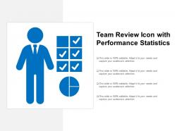 Team review icon with performance statistics