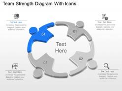 Team strength diagram with icons powerpoint template slide