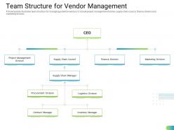 Team structure for vendor management standardizing supplier performance management process ppt demonstration
