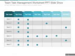 Team task management worksheet ppt slide show