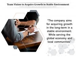 Team vision to acquire growth in stable environment