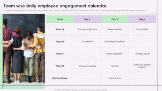 Team Wise Daily Employee Engagement Calendar