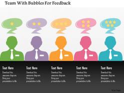 Team with bubbles for feedback flat powerpoint design