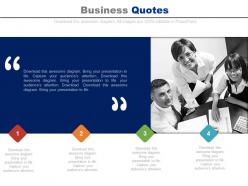 Team with business quotes and four tags powerpoint slides