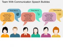 Team with communication speech bubbles flat powerpoint design