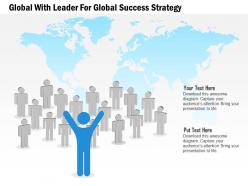 Team with leader for global success strategy ppt presentation slides
