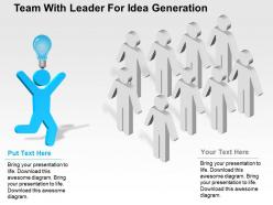 Team with leader for idea generation flat powerpoint design