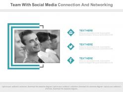 Team with social media connection and networking powerpoint slides