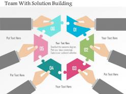 Team with solution building flat powerpoint design