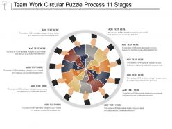 Team work circular puzzle process 11 stages