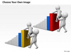 Team work to reach top of bar graph ppt graphics icons powerpoint