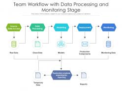 Team workflow with data processing and monitoring stage