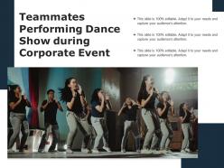 Teammates performing dance show during corporate event