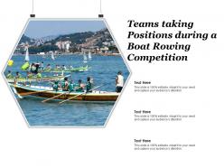 Teams taking positions during a boat rowing competition