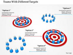 Teams with different targets image graphics for powerpoint
