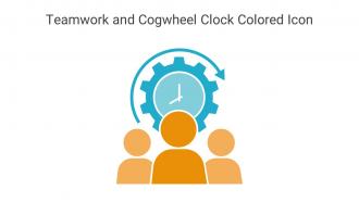 Teamwork And Cogwheel Clock Colored Icon In Powerpoint Pptx Png And Editable Eps Format