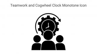 Teamwork And Cogwheel Clock Monotone Icon In Powerpoint Pptx Png And Editable Eps Format