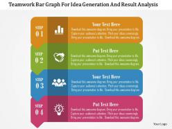 Teamwork bar graph for idea generation and result analysis flat powerpoint design