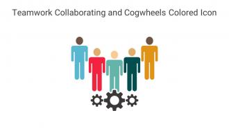 Teamwork Collaborating And Cogwheels Colored Icon In Powerpoint Pptx Png And Editable Eps Format