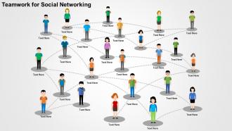 Teamwork for social networking flat powerpoint design