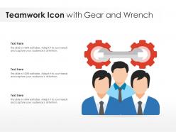 Teamwork icon with gear and wrench