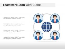Teamwork icon with globe