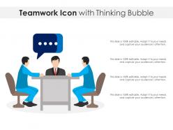 Teamwork icon with thinking bubble