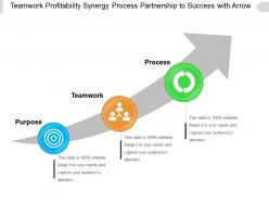 Teamwork profitability synergy process partnership to success with arrow