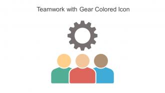 Teamwork With Gear Colored Icon In Powerpoint Pptx Png And Editable Eps Format