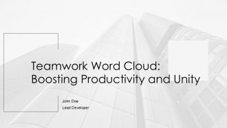 Teamwork Word Cloud Boosting Productivity And Unity PPT Graphics AT