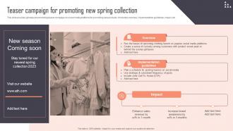Teaser Campaign For Promoting New Spring Collection Implementing New Marketing Campaign Plan Strategy SS