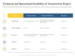 Technical And Operational Feasibility Of Construction Project Ppt Icons