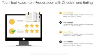 Technical Assessment Process Icon With Checklist And Rating