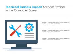 Technical business support services symbol in the computer screen