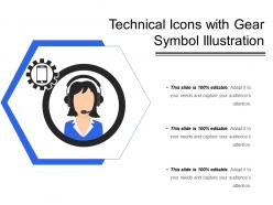 Technical icons with gear symbol illustration