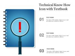 Technical know how icon with textbook