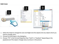 Technical knowlegde fingers pressing the login button with lock powerpoint diagram templates graphics 712