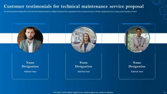 Technical Maintenance Service Proposal powerpoint presentation slides Template Content Ready