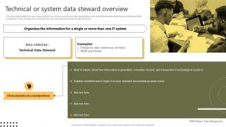 Technical Or System Data Steward Overview Stewardship By Systems Model