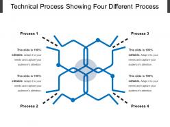 Technical process showing four different process