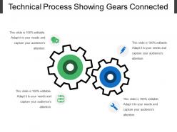 Technical process showing gears connected