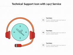 Technical support icon with 24x7 service