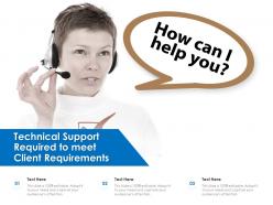 Technical support required to meet client requirements