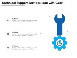 Technical support services icon with gear