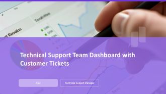 Technical Support Team Dashboard With Customer Tickets PPT Designs AT